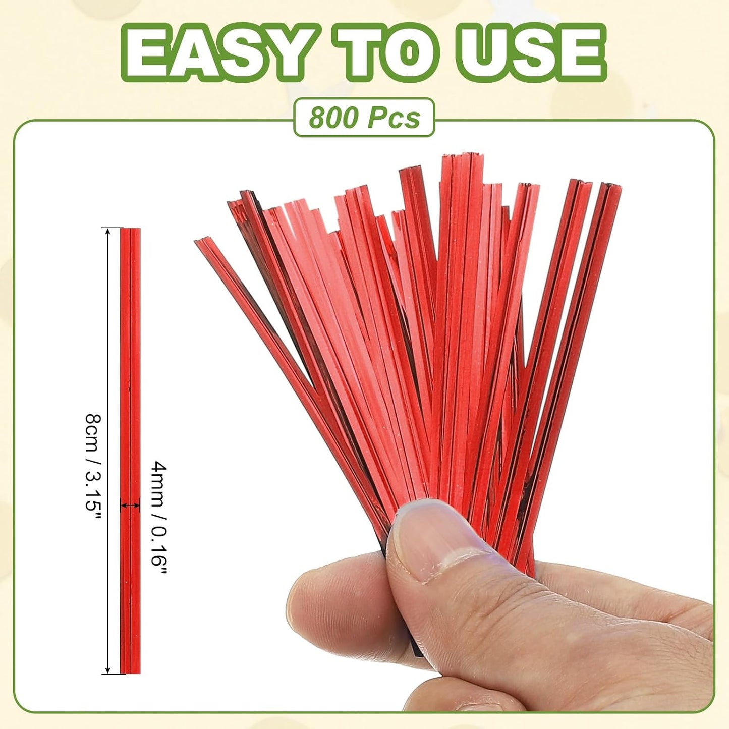 Bag Twist Ties 3 Inch, 800 Pcs Metallic Bread Ties for Treat Plastic Bags Gift Wrapping Candy Coffee Bag Plant Party Cake Favor, Silver