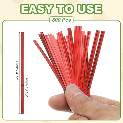 Bag Twist Ties 3 Inch, 800 Pcs Metallic Bread Ties for Treat Plastic Bags Gift Wrapping Candy Coffee Bag Plant Party Cake Favor, Silver
