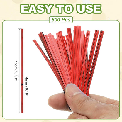 Bag Twist Ties 3 Inch, 800 Pcs Metallic Bread Ties for Treat Plastic Bags Gift Wrapping Candy Coffee Bag Plant Party Cake Favor, Silver