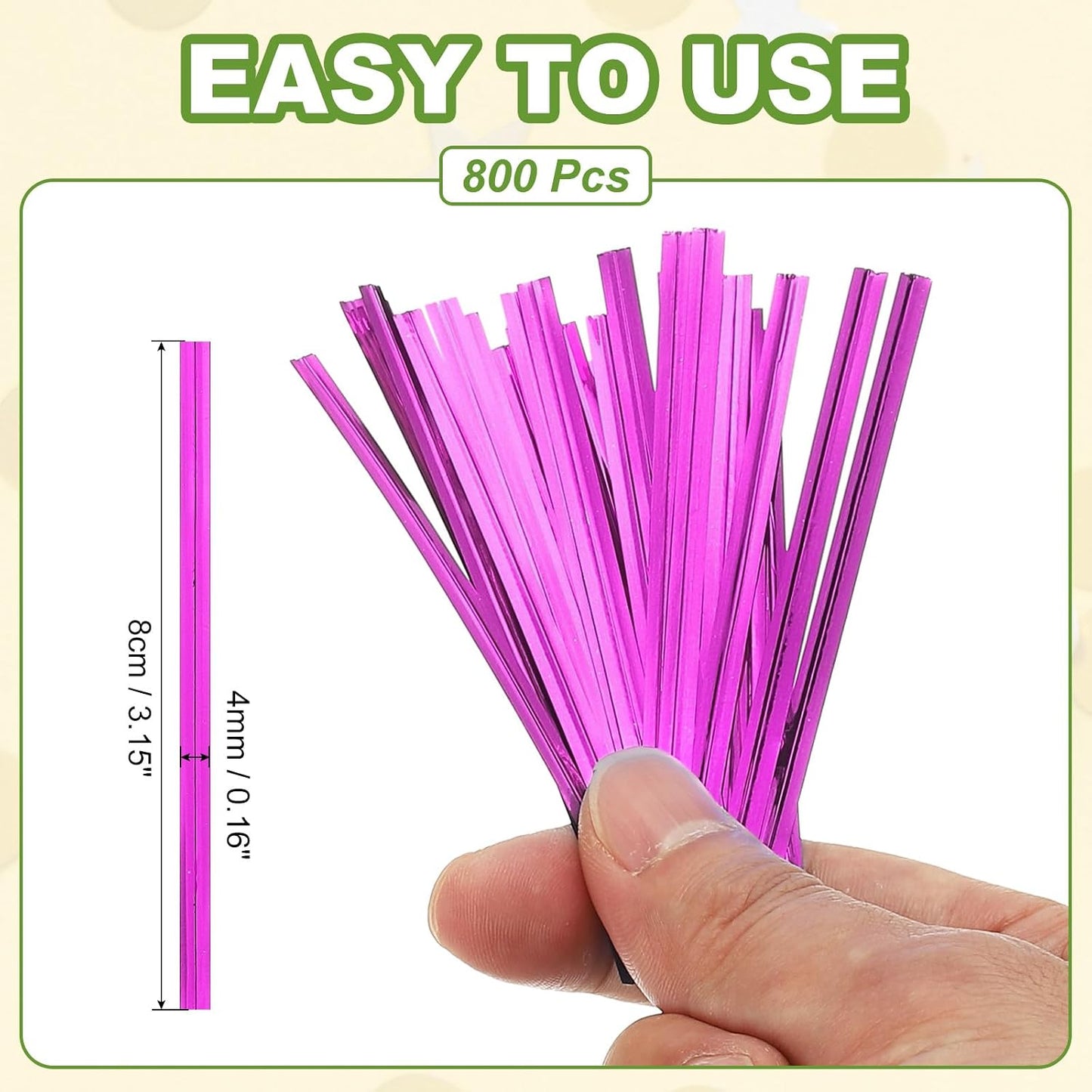 Bag Twist Ties 3 Inch, 800 Pcs Metallic Bread Ties for Treat Plastic Bags Gift Wrapping Candy Coffee Bag Plant Party Cake Favor, Silver