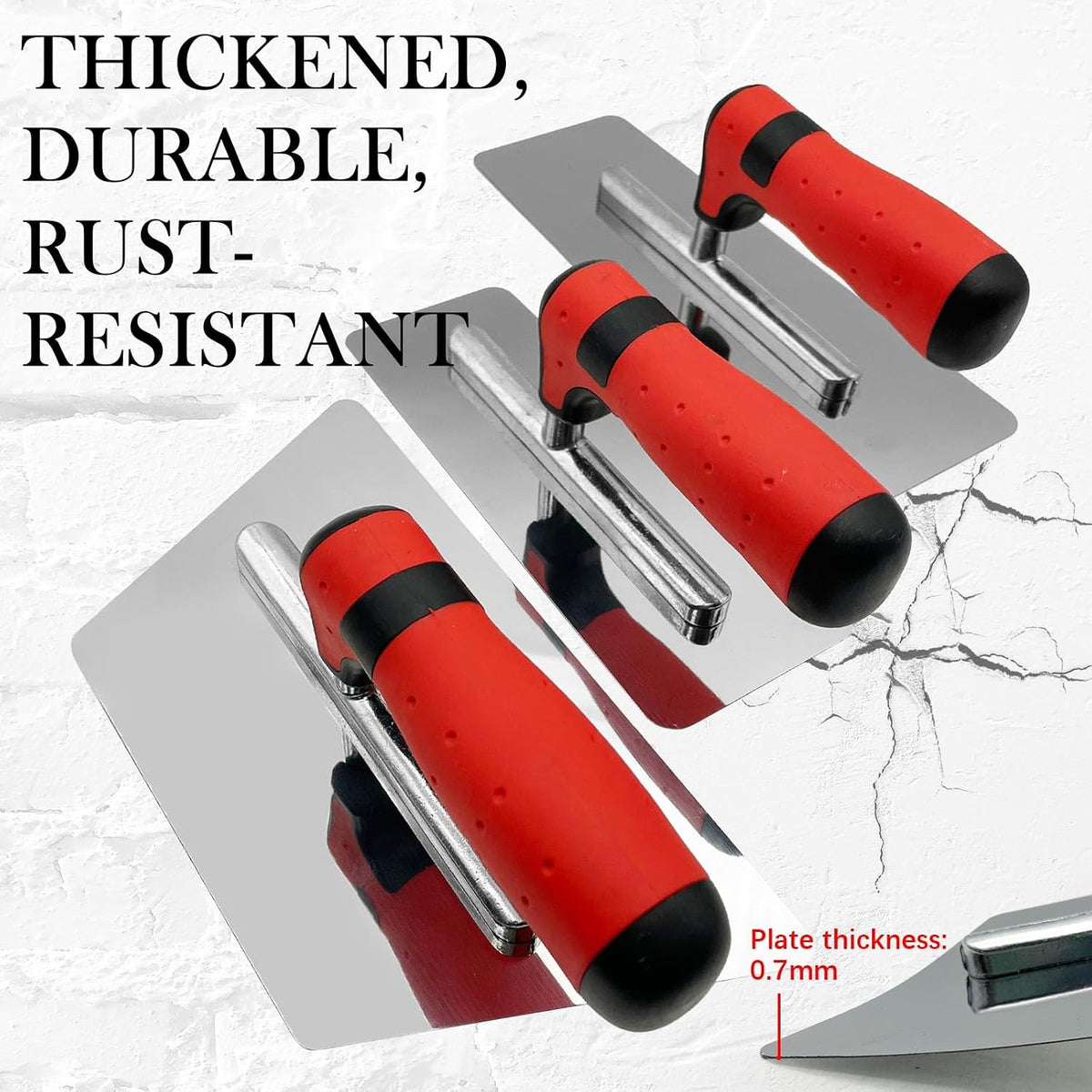 3 Pack Plaster Finishing Trowel Set, Paint Plastering Hand Tool