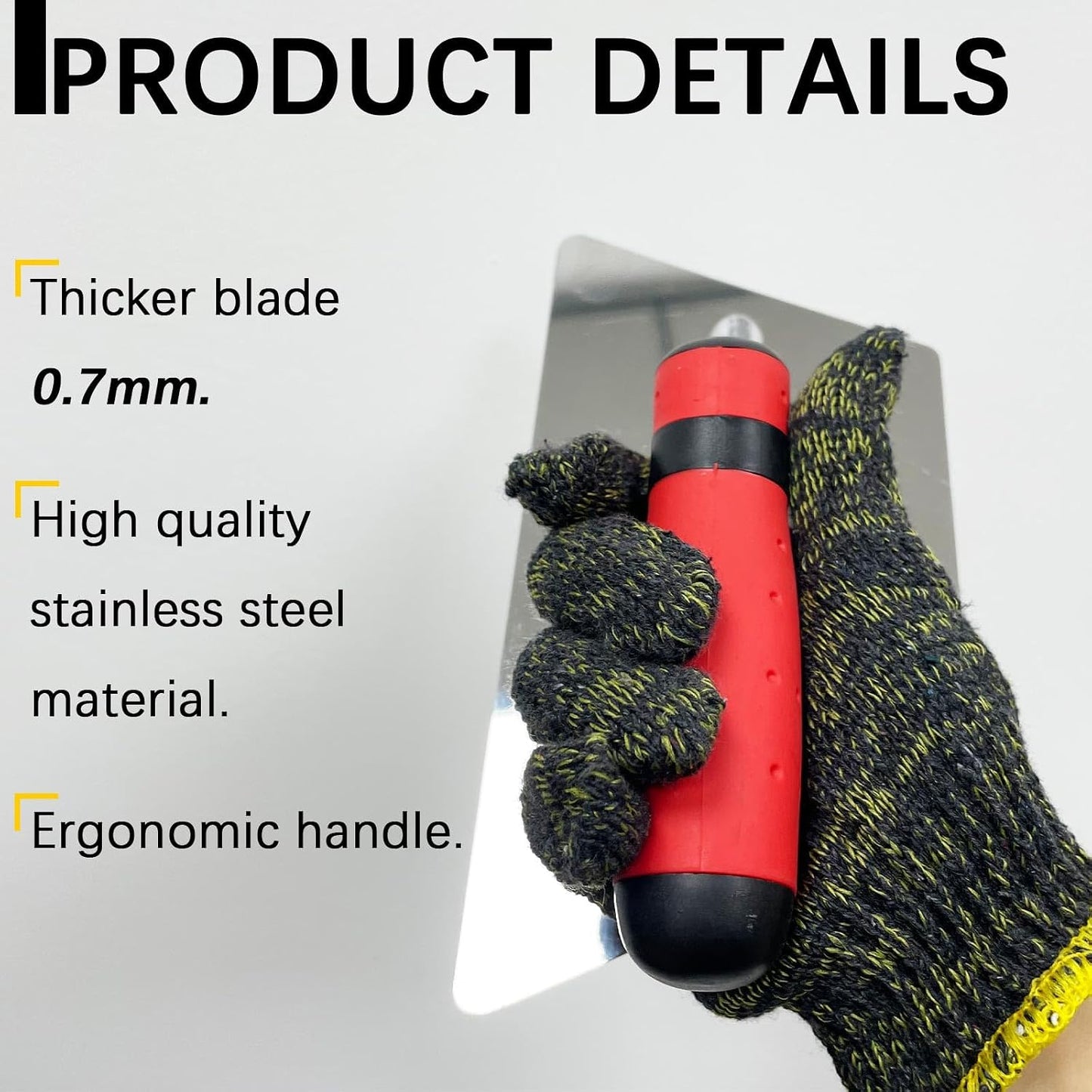 3 Pack Plaster Finishing Trowel Set, Paint Plastering Hand Tool