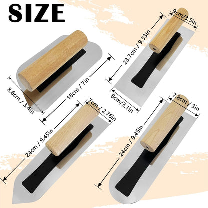 3 Pack Plaster Finishing Trowel Set, Paint Plastering Hand Tool
