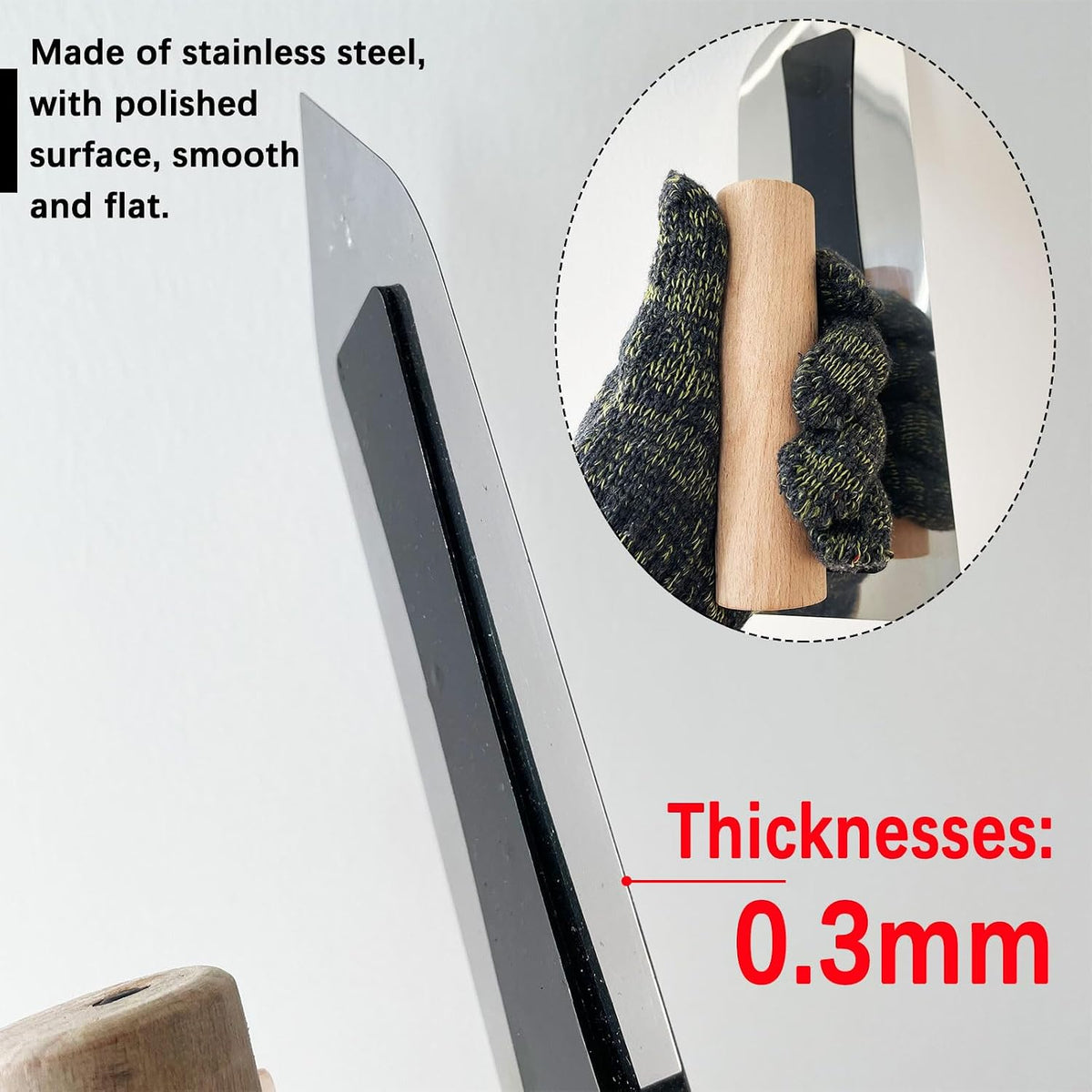 3 Pack Plaster Finishing Trowel Set, Paint Plastering Hand Tool