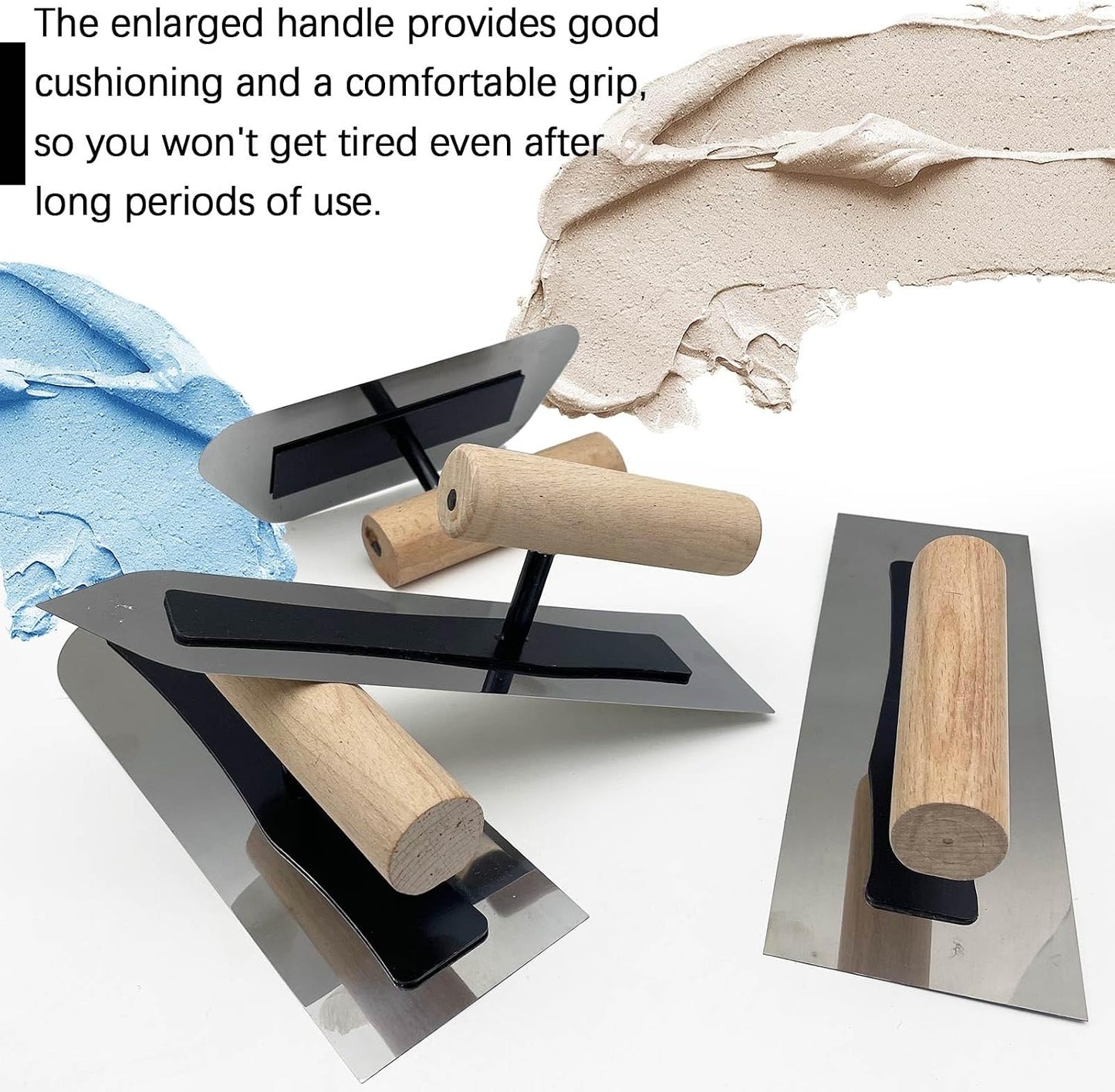 3 Pack Plaster Finishing Trowel Set, Paint Plastering Hand Tool