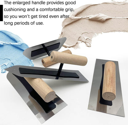 3 Pack Plaster Finishing Trowel Set, Paint Plastering Hand Tool