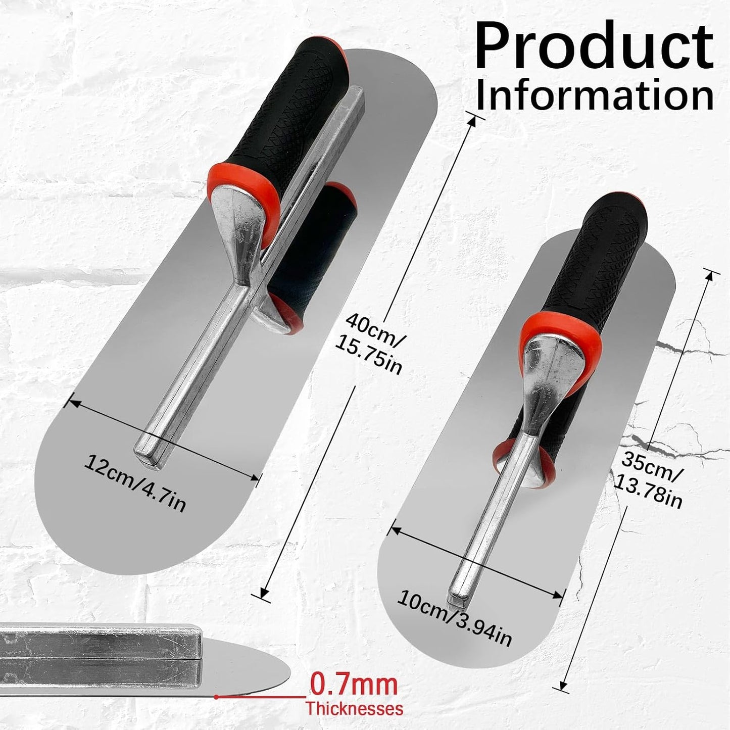 3 Pack Plaster Finishing Trowel Set, Paint Plastering Hand Tool