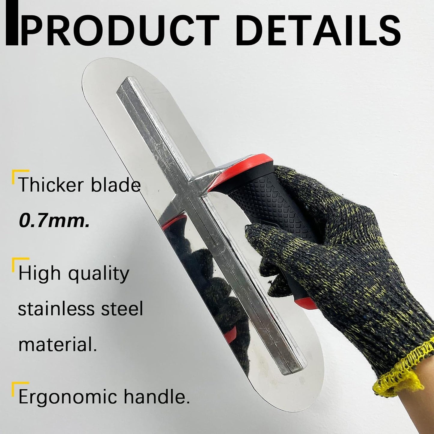 3 Pack Plaster Finishing Trowel Set, Paint Plastering Hand Tool