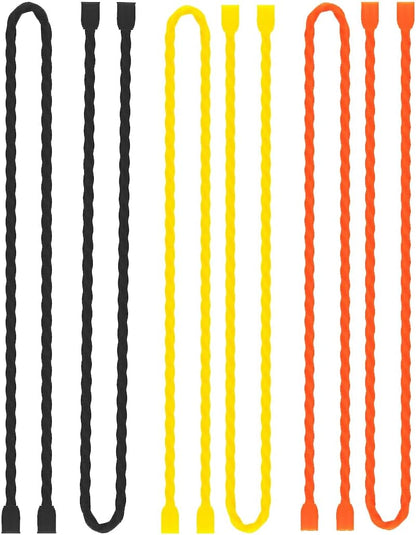 Original Reusable Silicone Twist Ties - 24in Black, Wire Wraps for Cords, Electronic & Fishing Rod Ties