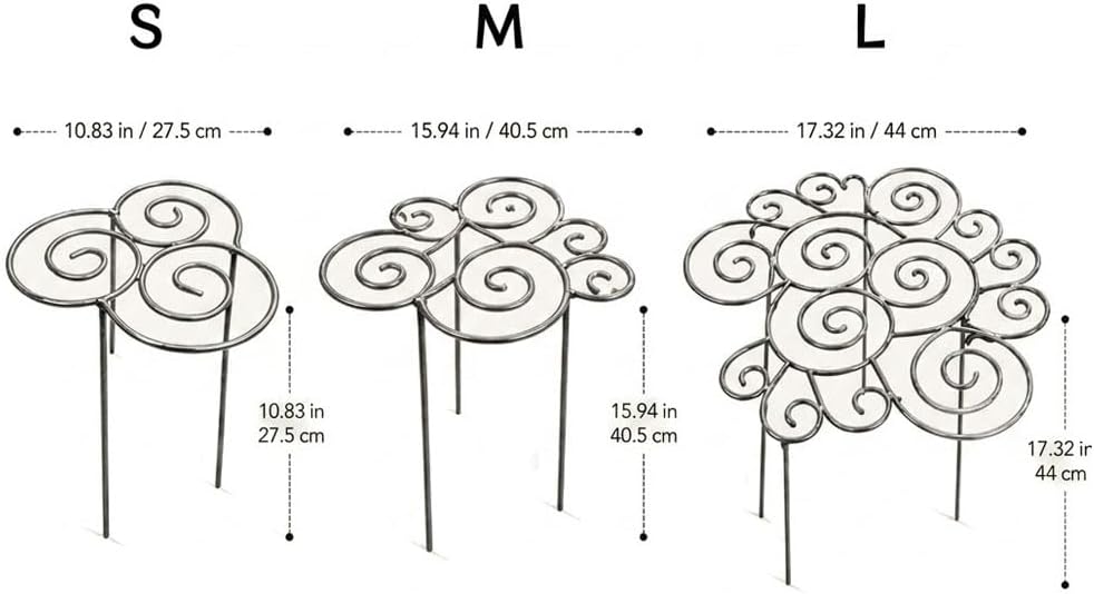 Decorative Peony Support, Metal Plant Support Ring for Peony Cages & Garden, Flower Support Frame, Heavy-Duty Flower Support Frame, Flower Hoop Upright Growth Protect (Small-1pcs)