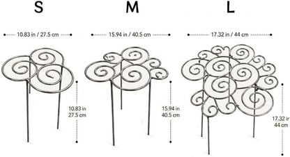 Decorative Peony Support, Metal Plant Support Ring for Peony Cages & Garden, Flower Support Frame, Heavy-Duty Flower Support Frame, Flower Hoop Upright Growth Protect (Small-1pcs)