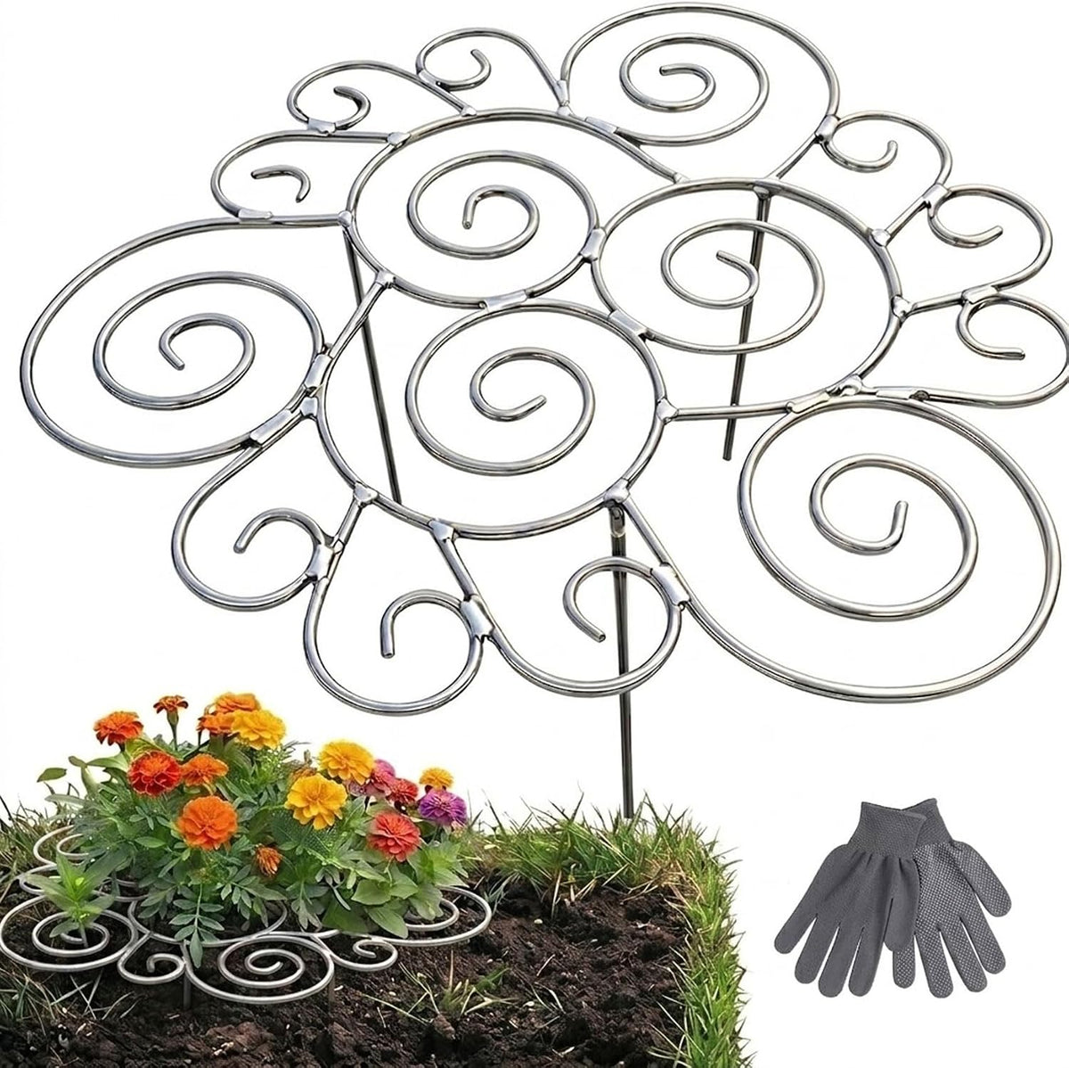 Decorative Peony Support, Metal Plant Support Ring for Peony Cages & Garden, Flower Support Frame, Heavy-Duty Flower Support Frame, Flower Hoop Upright Growth Protect (Small-1pcs)