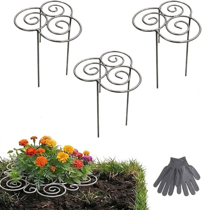 Decorative Peony Support, Metal Plant Support Ring for Peony Cages & Garden, Flower Support Frame, Heavy-Duty Flower Support Frame, Flower Hoop Upright Growth Protect (Small-1pcs)