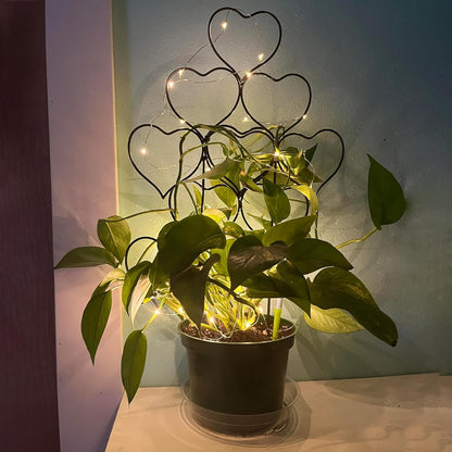 Plant Trellis for Climbing Plants Indoor Outdoor, 3 Pack Stackable Metal Trellis - Small Garden Trellis for Potted Plants, Vine Support for Ivy, Flowers, DIY Home Deco