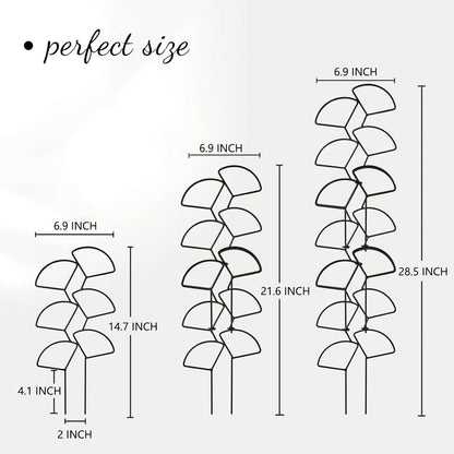 Plant Trellis for Climbing Plants Indoor Outdoor, 3 Pack Stackable Metal Trellis - Small Garden Trellis for Potted Plants, Vine Support for Ivy, Flowers, DIY Home Deco