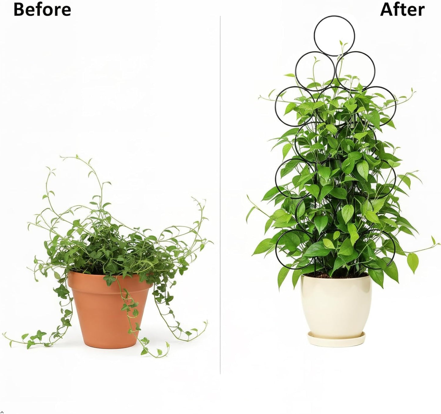 Plant Trellis for Climbing Plants Indoor Outdoor, 3 Pack Stackable Metal Trellis - Small Garden Trellis for Potted Plants, Vine Support for Ivy, Flowers, DIY Home Deco