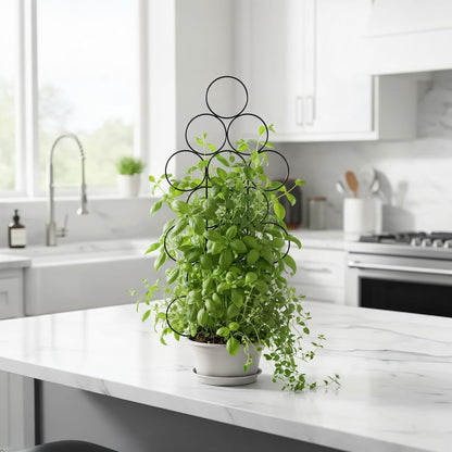 Plant Trellis for Climbing Plants Indoor Outdoor, 3 Pack Stackable Metal Trellis - Small Garden Trellis for Potted Plants, Vine Support for Ivy, Flowers, DIY Home Deco
