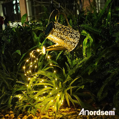 Solar Watering Can Lights: Metal Cloud Lantern Outdoor with Hook - Waterproof Garden Art Hanging Decoration for Yard Patio Lawn - Christmas Birthday Gifts for Women Mom Grandma