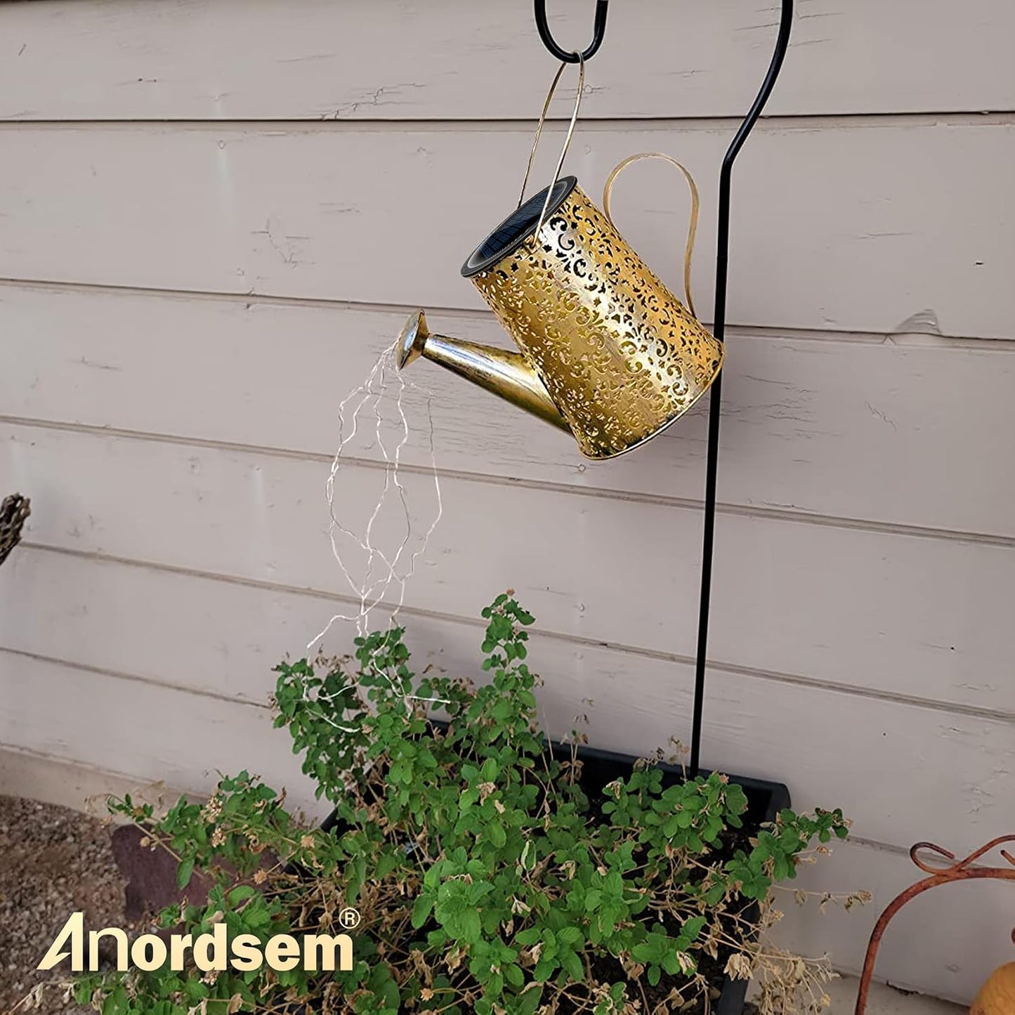 Solar Watering Can Lights: Metal Cloud Lantern Outdoor with Hook - Waterproof Garden Art Hanging Decoration for Yard Patio Lawn - Christmas Birthday Gifts for Women Mom Grandma