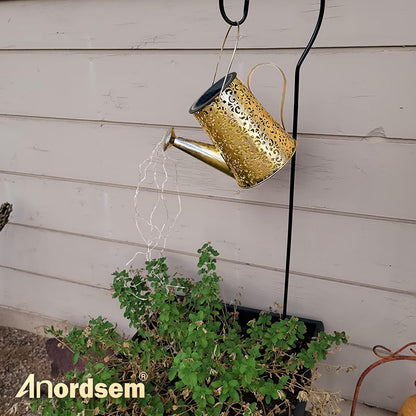 Solar Watering Can Lights: Metal Cloud Lantern Outdoor with Hook - Waterproof Garden Art Hanging Decoration for Yard Patio Lawn - Christmas Birthday Gifts for Women Mom Grandma