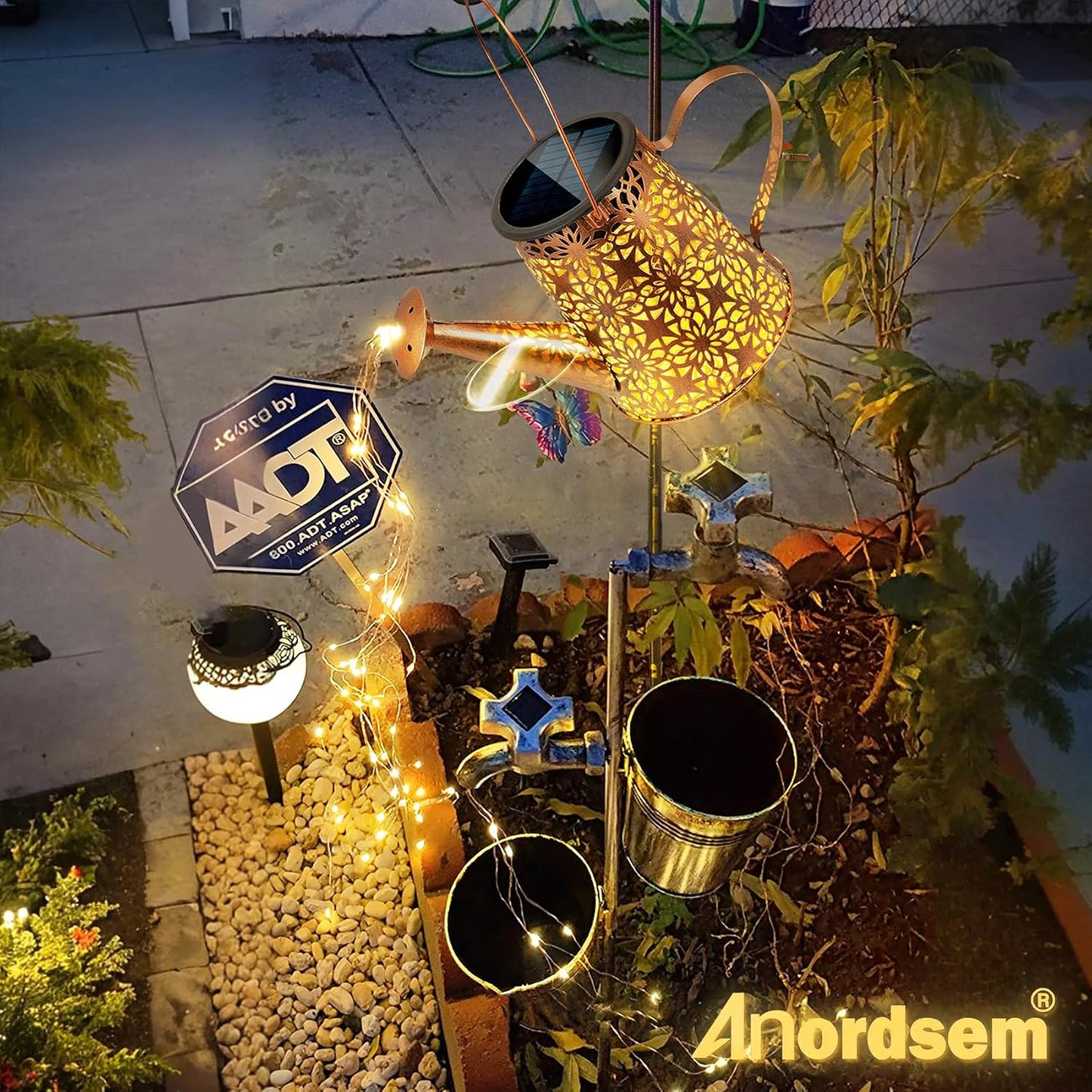 Solar Watering Can Lights: Metal Cloud Lantern Outdoor with Hook - Waterproof Garden Art Hanging Decoration for Yard Patio Lawn - Christmas Birthday Gifts for Women Mom Grandma