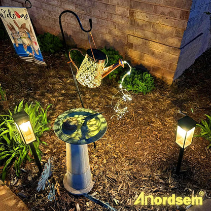 Solar Watering Can Lights: Metal Cloud Lantern Outdoor with Hook - Waterproof Garden Art Hanging Decoration for Yard Patio Lawn - Christmas Birthday Gifts for Women Mom Grandma