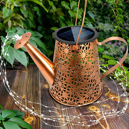 Solar Watering Can Lights: Metal Cloud Lantern Outdoor with Hook - Waterproof Garden Art Hanging Decoration for Yard Patio Lawn - Christmas Birthday Gifts for Women Mom Grandma