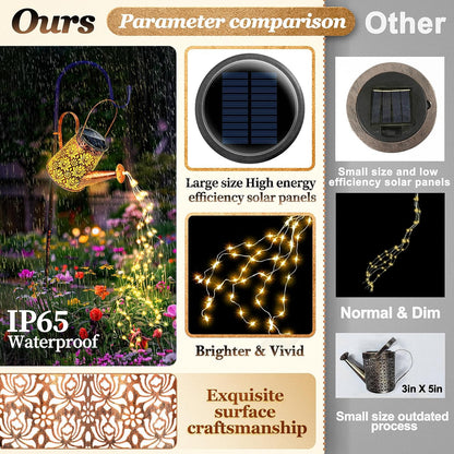 Solar Watering Can Lights: Metal Cloud Lantern Outdoor with Hook - Waterproof Garden Art Hanging Decoration for Yard Patio Lawn - Christmas Birthday Gifts for Women Mom Grandma