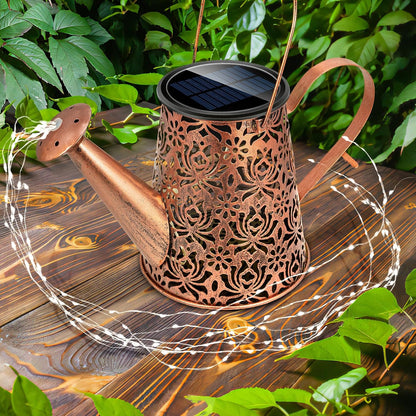 Solar Watering Can Lights: Metal Cloud Lantern Outdoor with Hook - Waterproof Garden Art Hanging Decoration for Yard Patio Lawn - Christmas Birthday Gifts for Women Mom Grandma