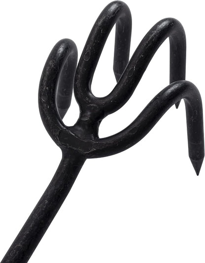 Cultivator - Weed Remover Tool - Garden Rake and Weeding Tool for Yard Work - Stainless Steel Cultivator for Raking Soil (Ash/Mint)