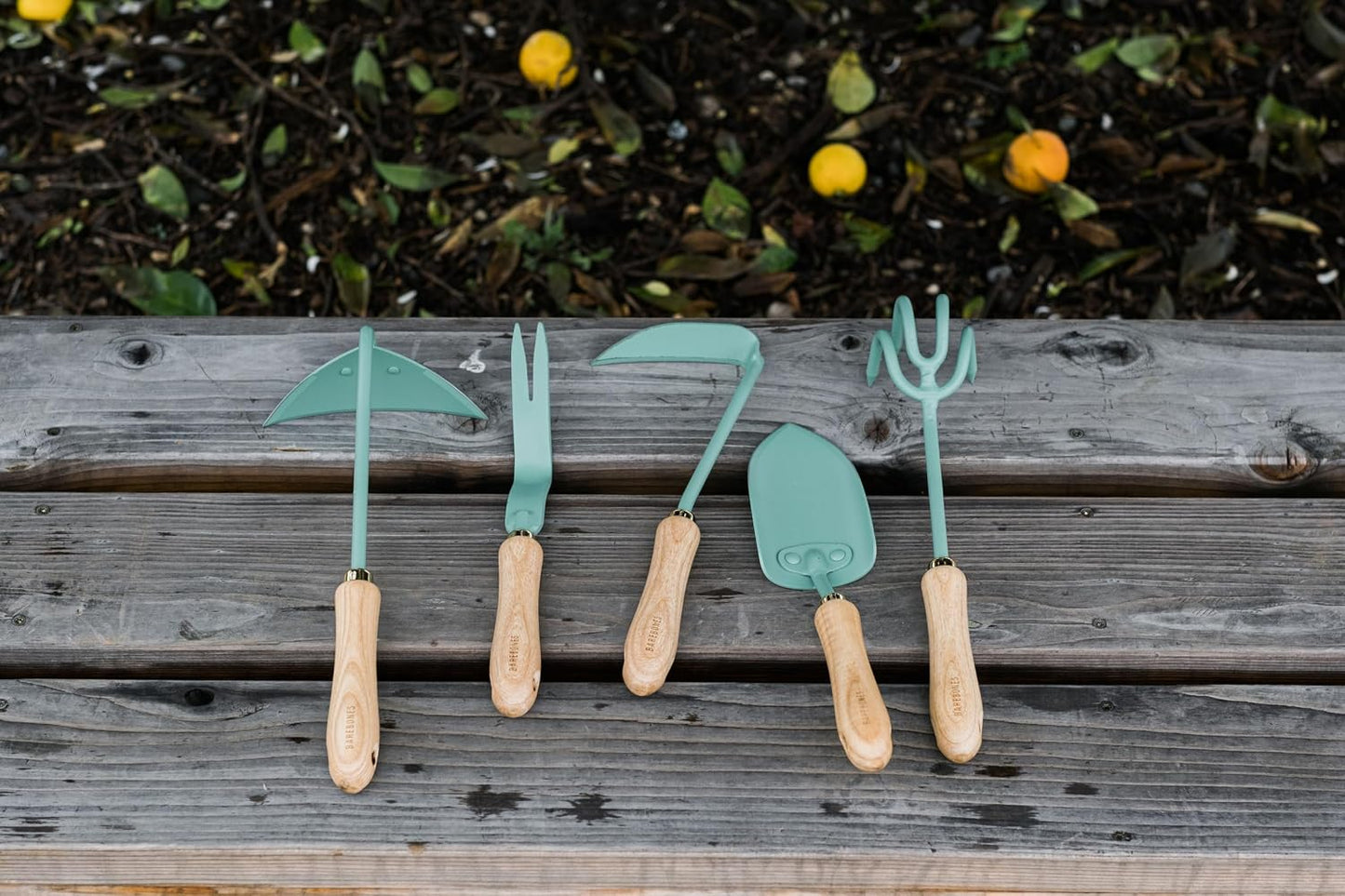 Cultivator - Weed Remover Tool - Garden Rake and Weeding Tool for Yard Work - Stainless Steel Cultivator for Raking Soil (Ash/Mint)