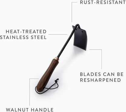 Cultivator - Weed Remover Tool - Garden Rake and Weeding Tool for Yard Work - Stainless Steel Cultivator for Raking Soil (Ash/Mint)