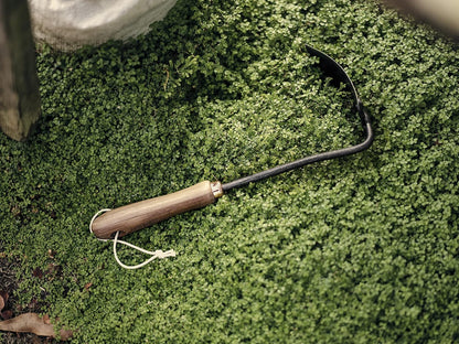 Cultivator - Weed Remover Tool - Garden Rake and Weeding Tool for Yard Work - Stainless Steel Cultivator for Raking Soil (Ash/Mint)