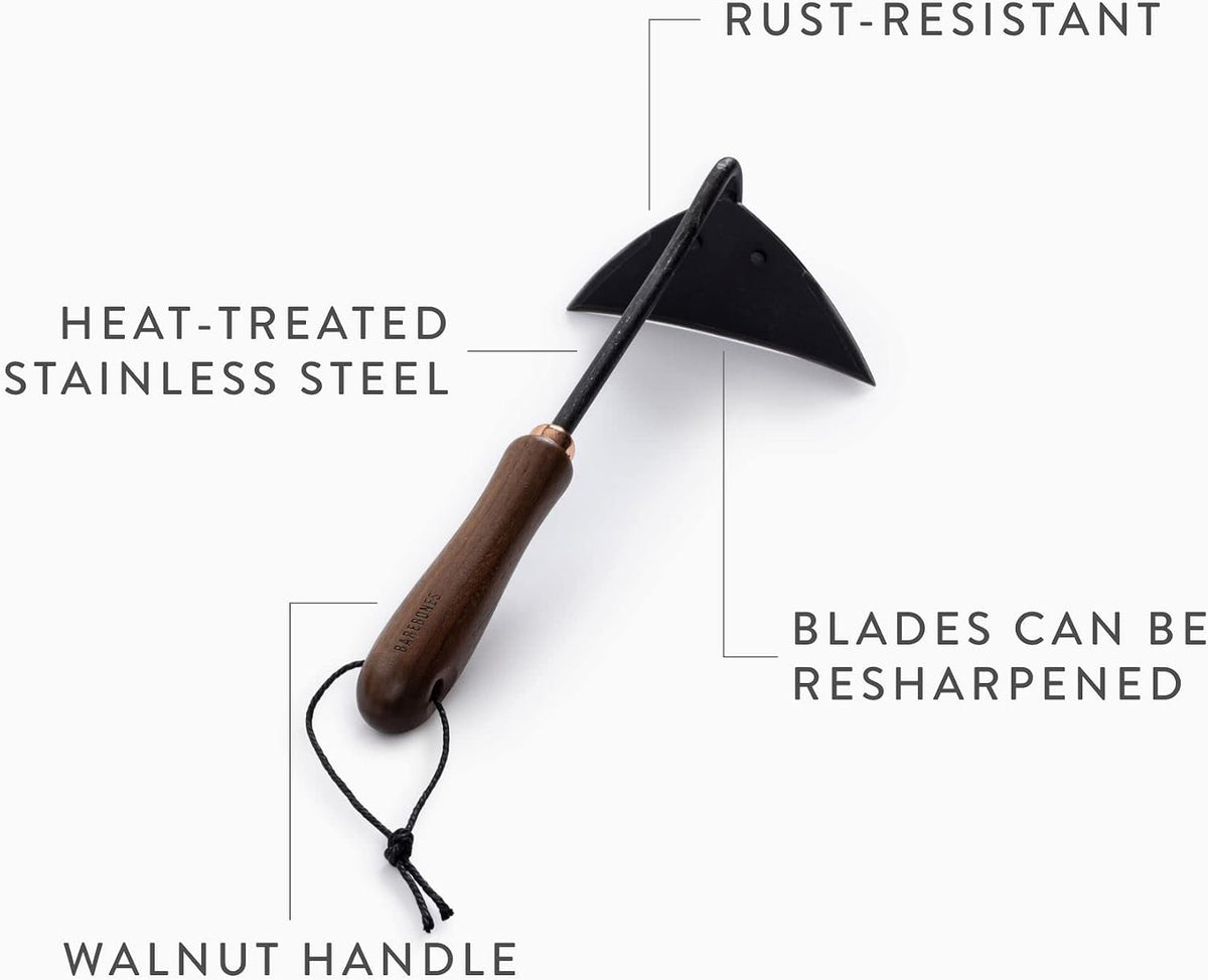 Cultivator - Weed Remover Tool - Garden Rake and Weeding Tool for Yard Work - Stainless Steel Cultivator for Raking Soil (Ash/Mint)