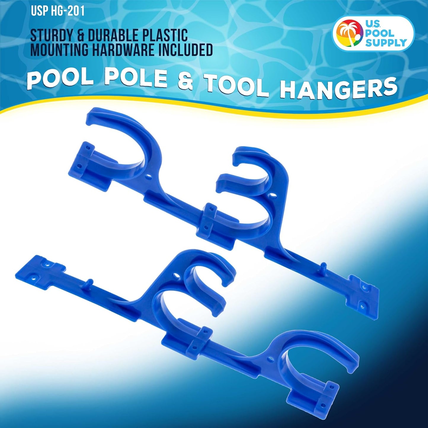 Pool Pole Hanger - 2 Plastic Pool Hooks for Poles, Holder