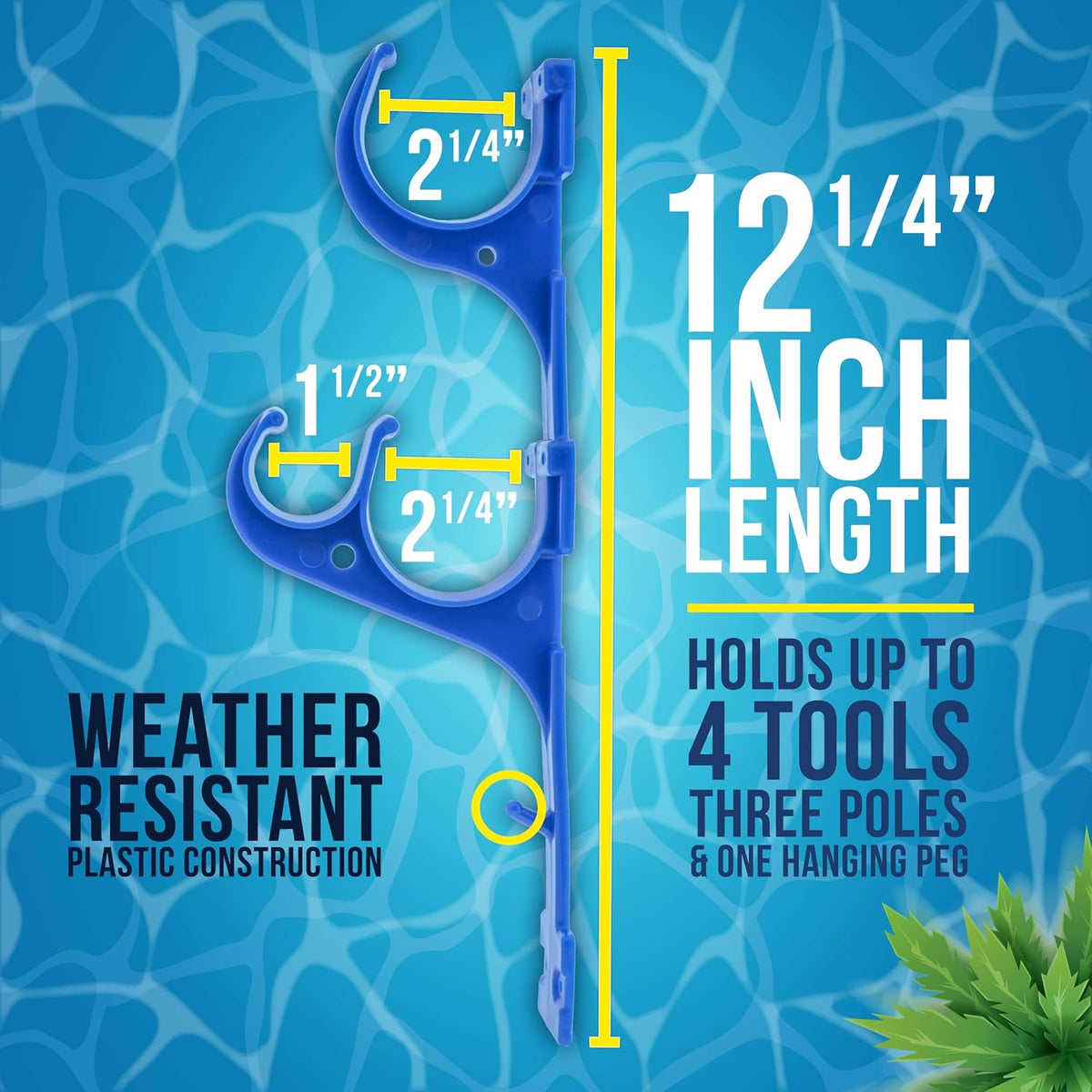 Pool Pole Hanger - 2 Plastic Pool Hooks for Poles, Holder