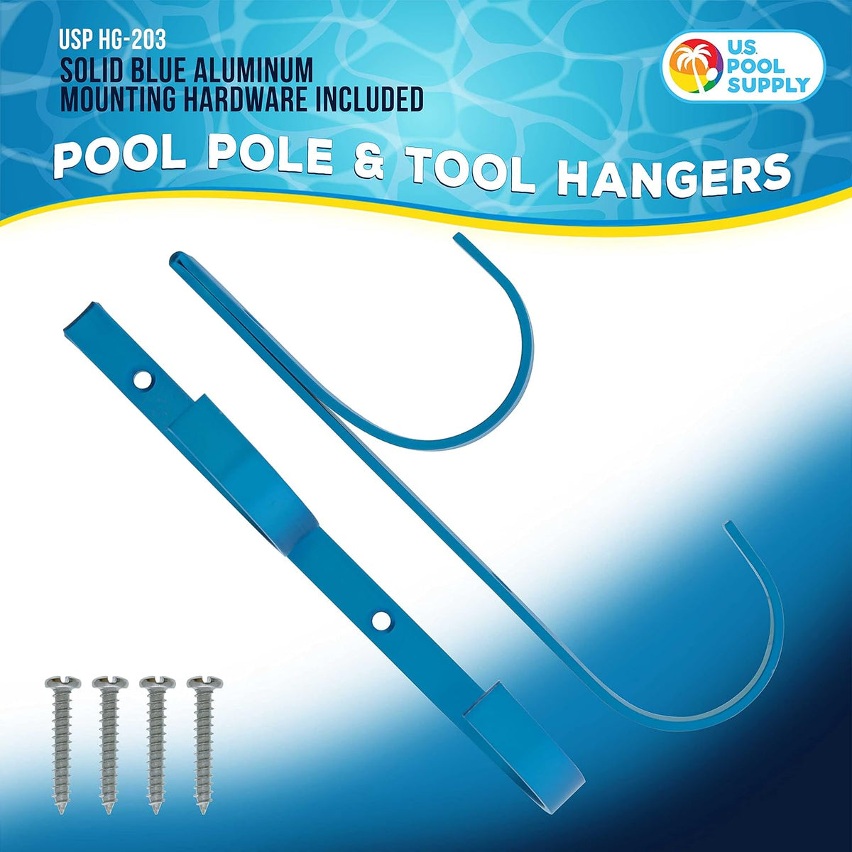 Pool Pole Hanger - 2 Plastic Pool Hooks for Poles, Holder