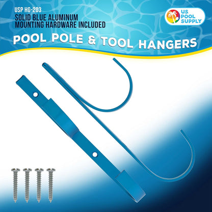 Pool Pole Hanger - 2 Plastic Pool Hooks for Poles, Holder