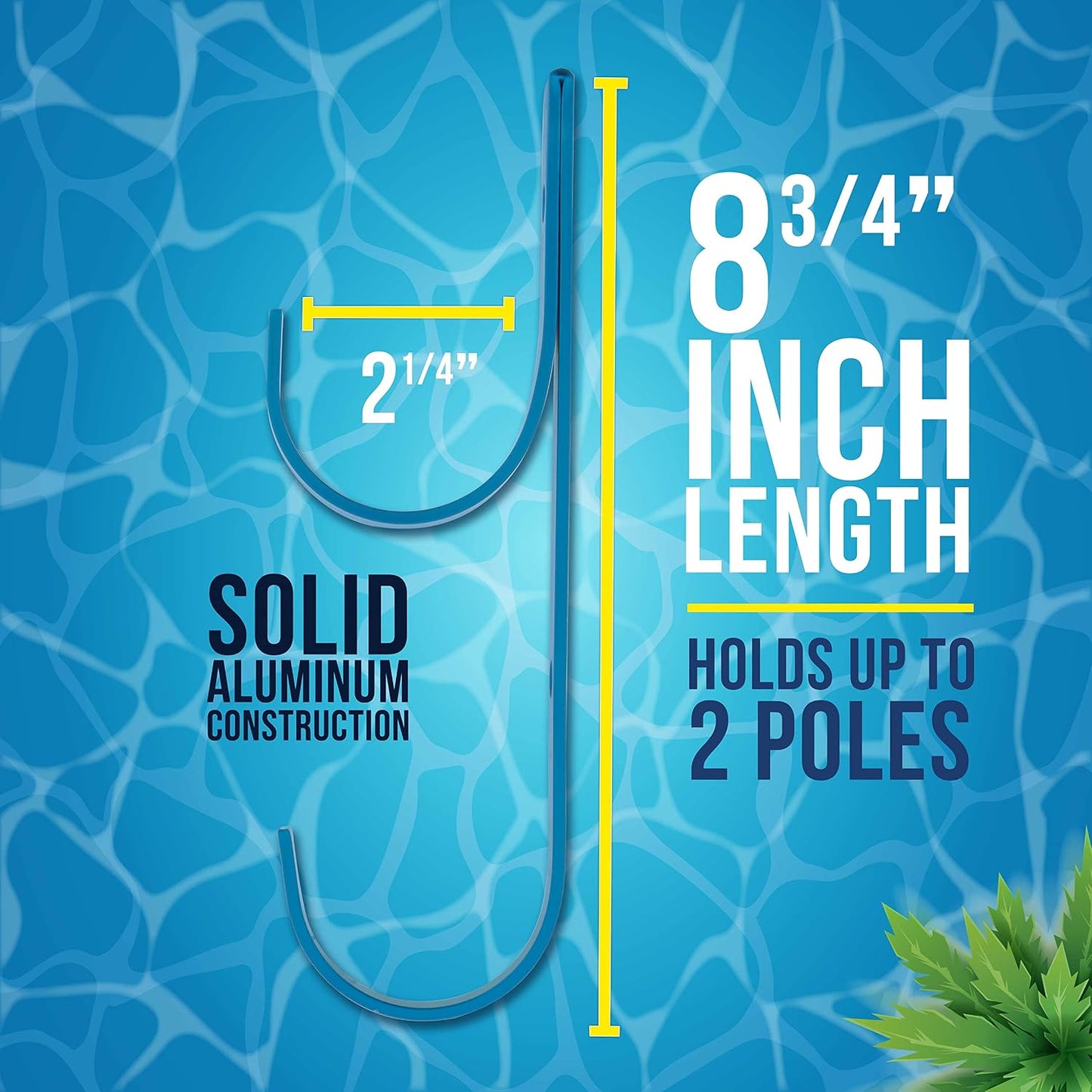 Pool Pole Hanger - 2 Plastic Pool Hooks for Poles, Holder