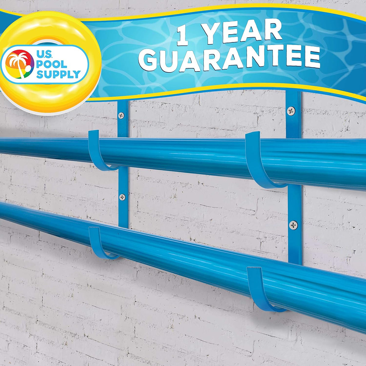 Pool Pole Hanger - 2 Plastic Pool Hooks for Poles, Holder