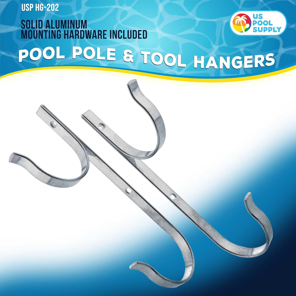 Pool Pole Hanger - 2 Plastic Pool Hooks for Poles, Holder