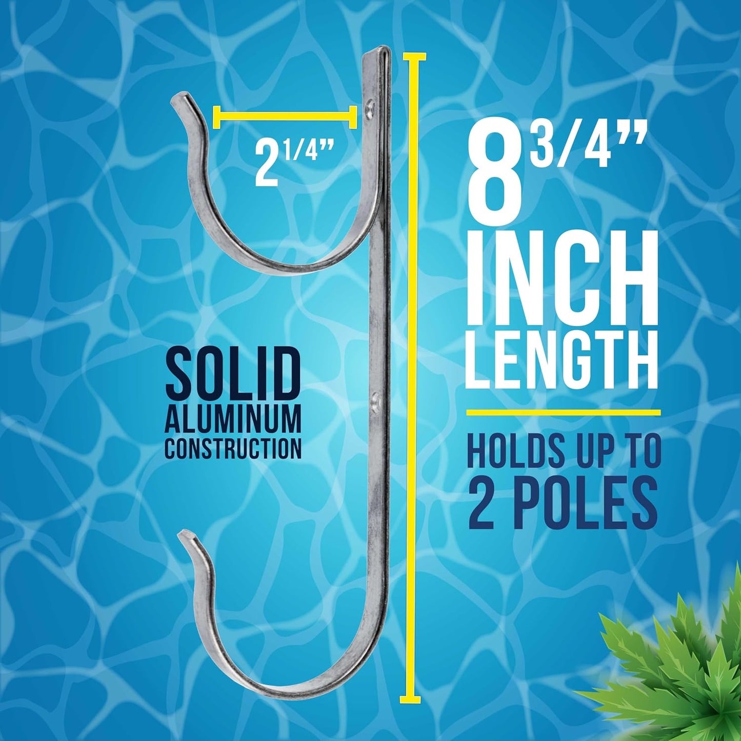 Pool Pole Hanger - 2 Plastic Pool Hooks for Poles, Holder
