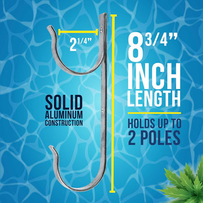 Pool Pole Hanger - 2 Plastic Pool Hooks for Poles, Holder
