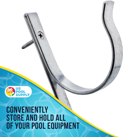 Pool Pole Hanger - 2 Plastic Pool Hooks for Poles, Holder