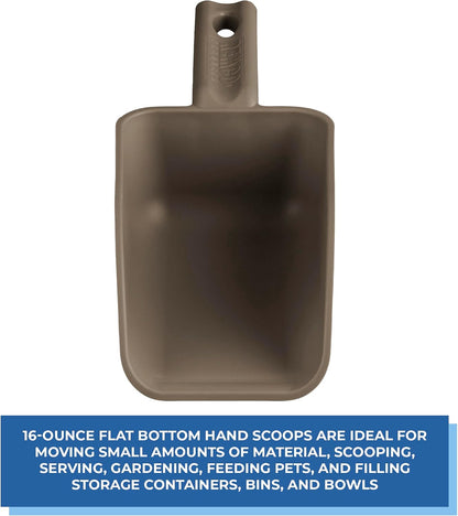 Vikan 630066 Color-Coded Plastic Hand Scoop - BPA-Free Food-Safe Kitchen Utensils, Restaurant and Food Service Supplies, 16 oz, Brown
