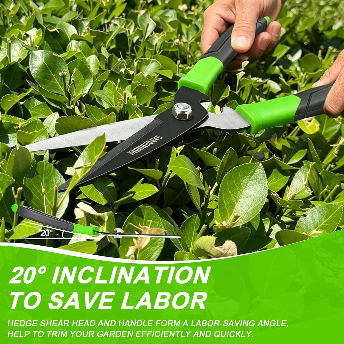 Hedge Clippers Shears with Teflon Coated&Carbon Steel Blades