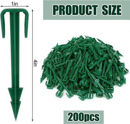 200 Pcs 4 Inch Landscape Garden Stakes Bulk, Degradable Sod Spikes
