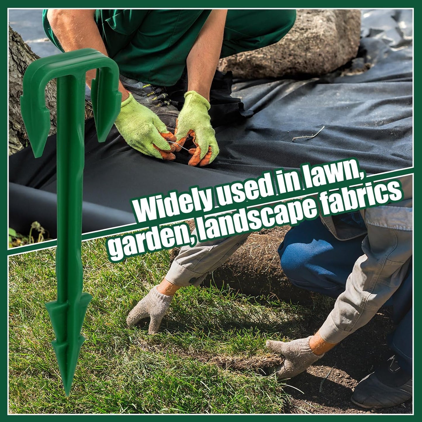 200 Pcs 4 Inch Landscape Garden Stakes Bulk, Degradable Sod Spikes