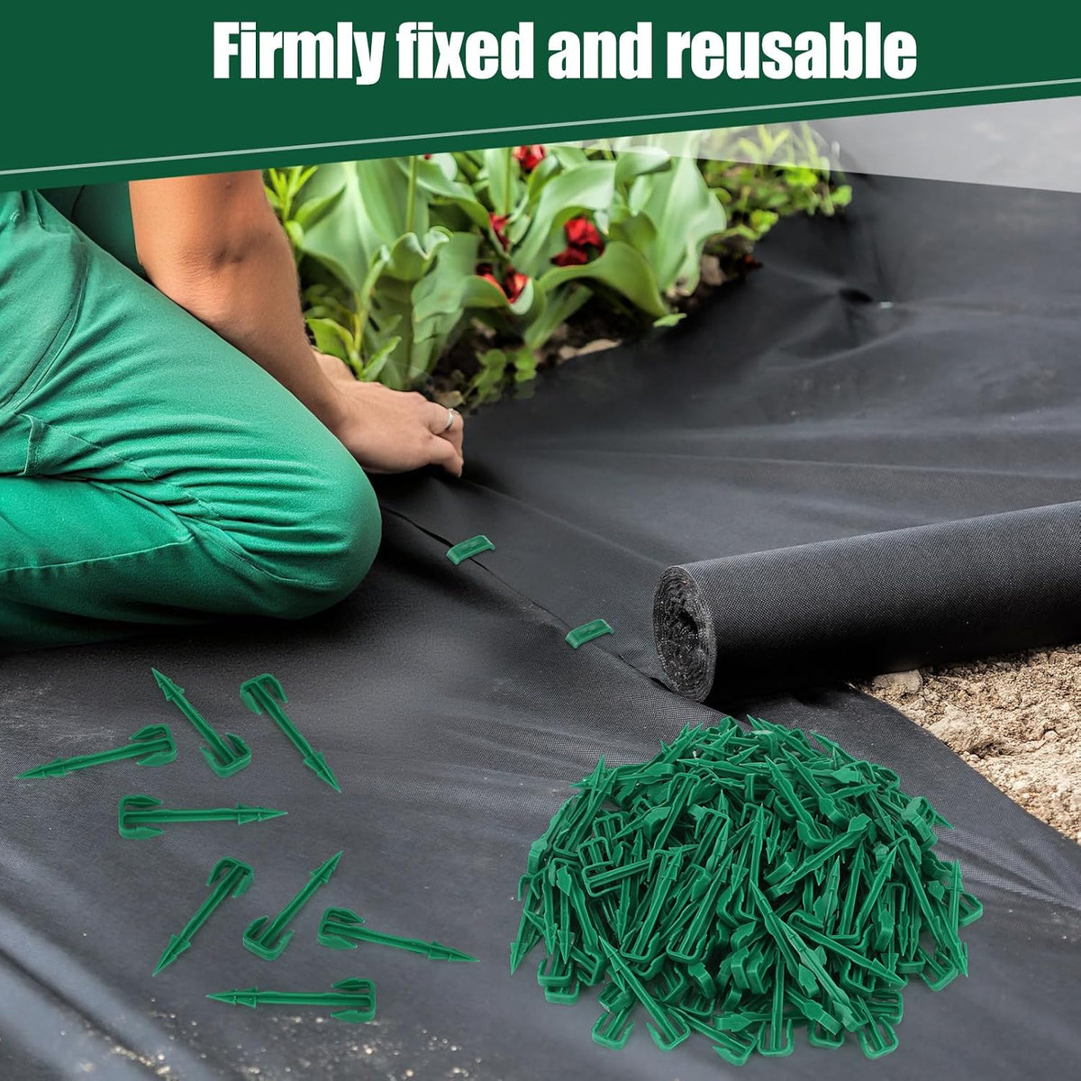 200 Pcs 4 Inch Landscape Garden Stakes Bulk, Degradable Sod Spikes