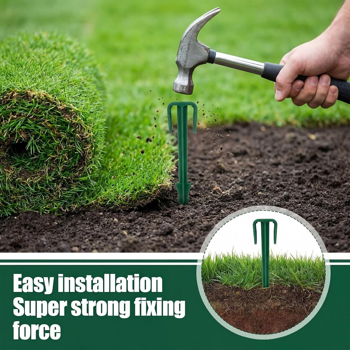 200 Pcs 4 Inch Landscape Garden Stakes Bulk, Degradable Sod Spikes